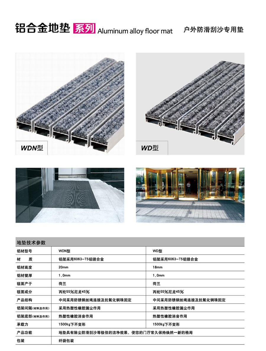 WDN&WD系列 办公室铝合金门口除尘地垫 产品介绍图