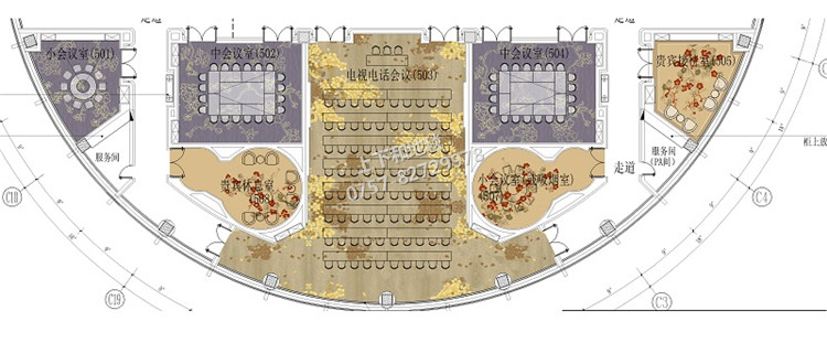 广西柳州轻工品会议厅地毯工程 设计图五