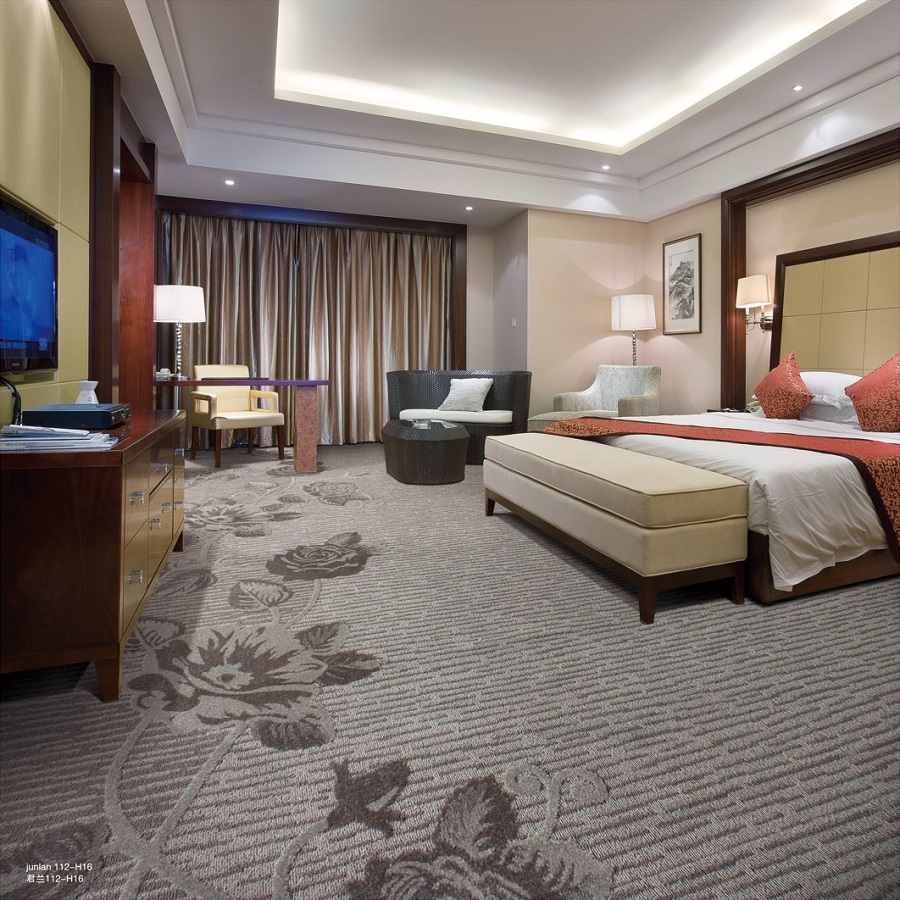 君兰之牡丹系列 酒店客房丙纶簇绒地毯 效果