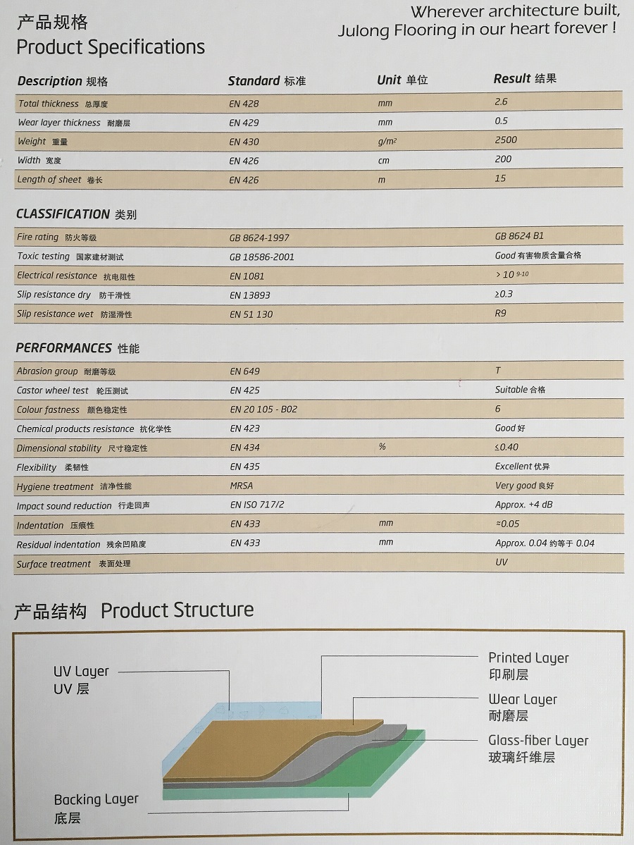 大巨龙 商场pvc卷材弹性地板 产品参数