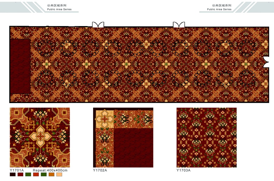 Y1705A系列 酒店地毯宴会厅尼龙印花地毯 产品款式
