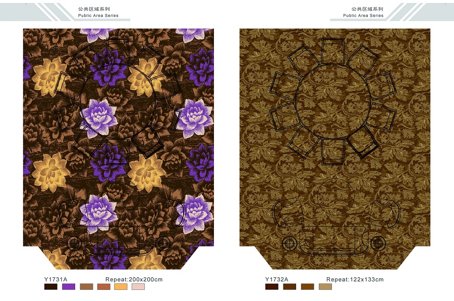 Y1708A系列 酒店地毯宴会厅尼龙印花地毯 产品款式
