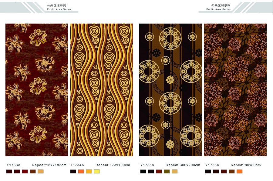 Y1709A系列 酒店地毯宴会厅尼龙印花地毯 产品款式