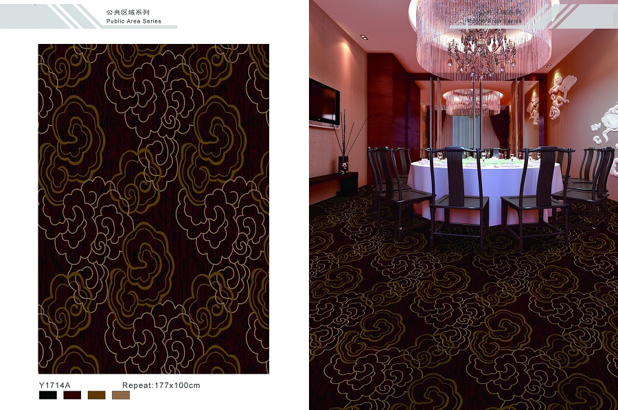 Y1714A系列 酒店地毯宴会厅尼龙印花地毯 效果