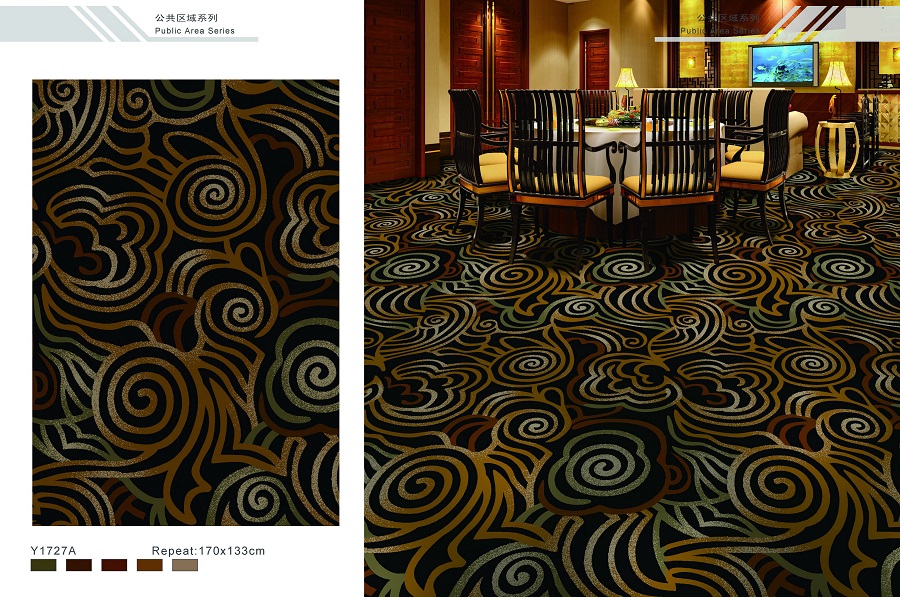 Y1727A系列 酒店地毯宴会厅尼龙印花地毯 效果