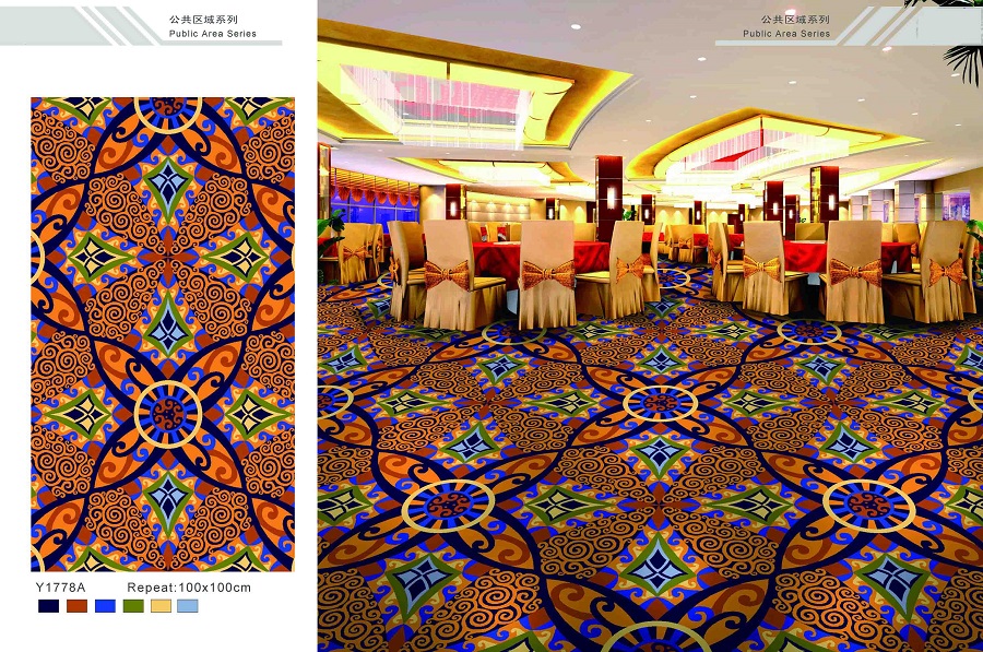 Y1778A系列 酒店地毯宴会厅尼龙印花地毯 效果