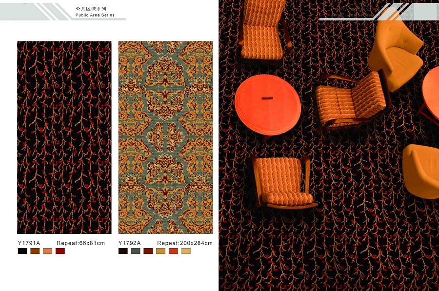 Y1791A系列 酒店地毯宴会厅尼龙印花地毯 效果