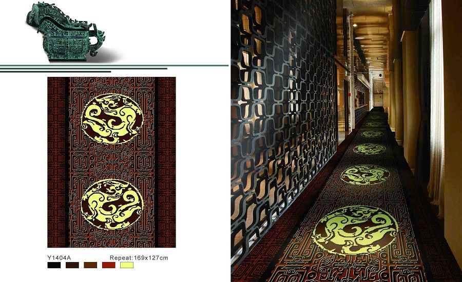 Y1404A系列 酒店地毯走道地毯尼龙印花地毯 效果