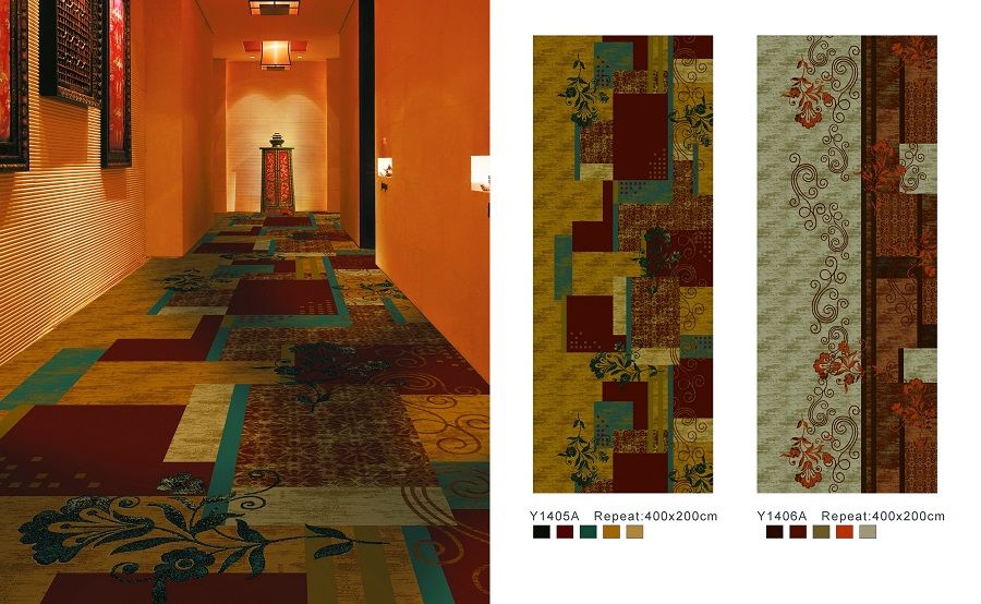 Y1405A系列 酒店地毯走道地毯尼龙印花地毯 效果