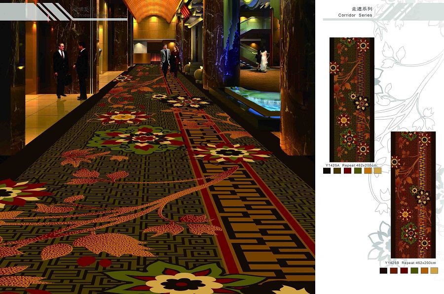 Y1425A系列 酒店地毯走道地毯尼龙印花地毯 效果