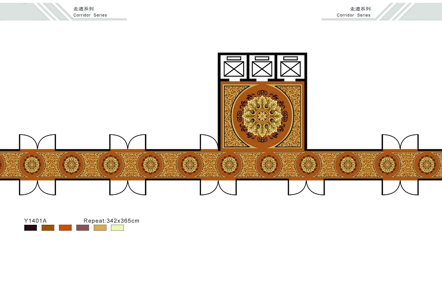 Y1435A系列 酒店地毯走道地毯尼龙印花地毯 产品款式