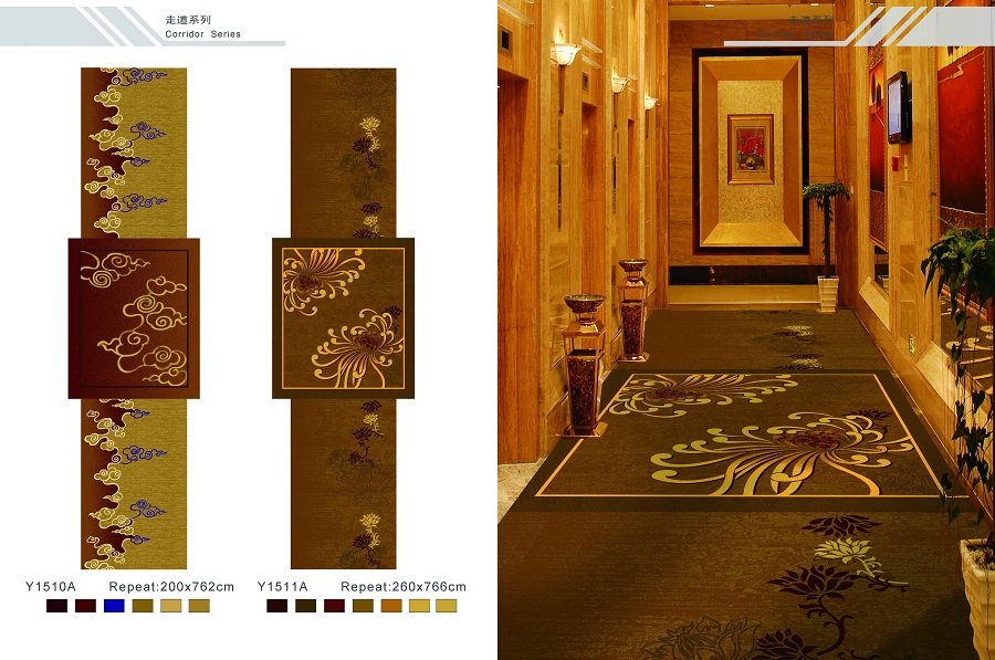 Y1510A系列 酒店地毯走道地毯尼龙印花地毯 效果