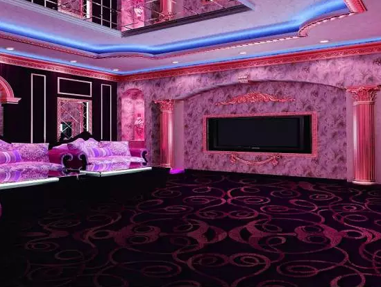 粉红色风格KTV地毯效果